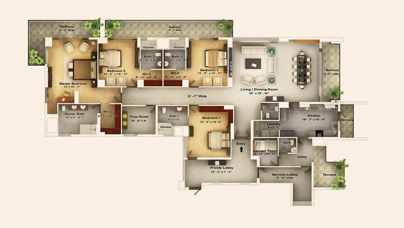 Puja Room Special 4BHK